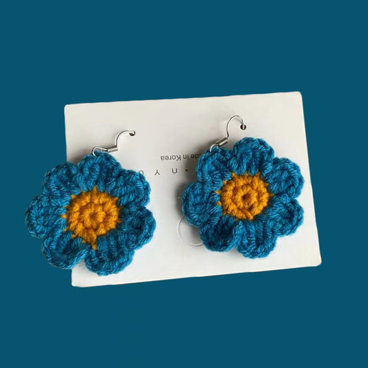 Crochet Large Flower Earrings