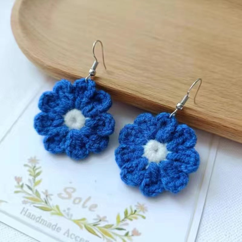 Crochet Large Flower Earrings