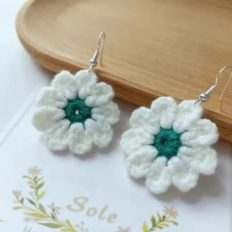 Crochet Large Flower Earrings