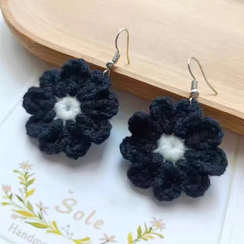 Crochet Large Flower Earrings