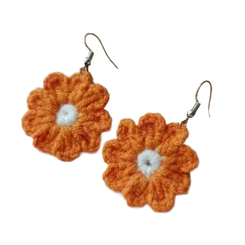 Crochet Large Flower Earrings