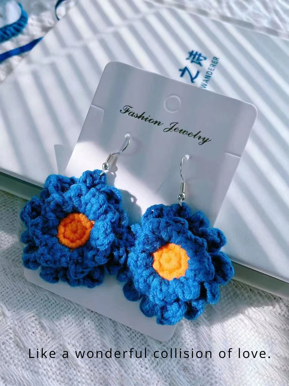 Crochet Large Flower Earrings